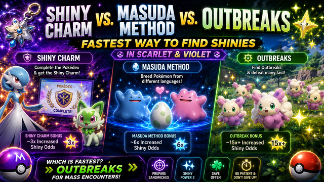 Shiny Charm vs. Masuda Method vs. Outbreaks: Fastest Way to Find Shinies in Scarlet & Violet