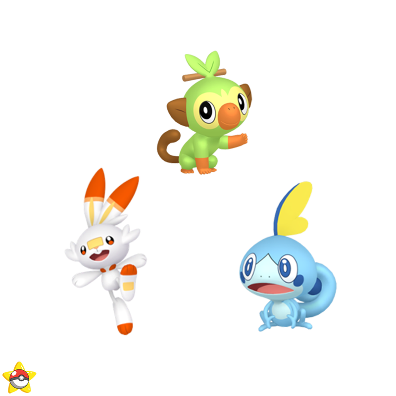 Gen 8 Starter Pokémon – Grookey, Scorbunny, Sobble (Galar Starters)